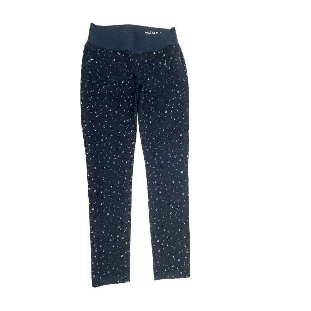 Gap Always Skinny‎ Pull On Polka Dots Women's size 4 Dark Wash Blue Denim Jeans